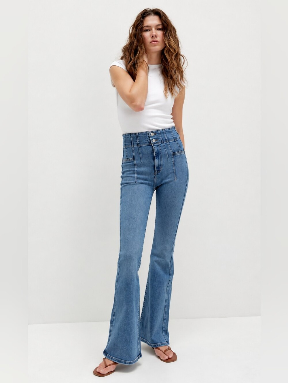 Free People We The Free Jayde High Rise Flare Jeans Size 27 OB1184972 70s Boho